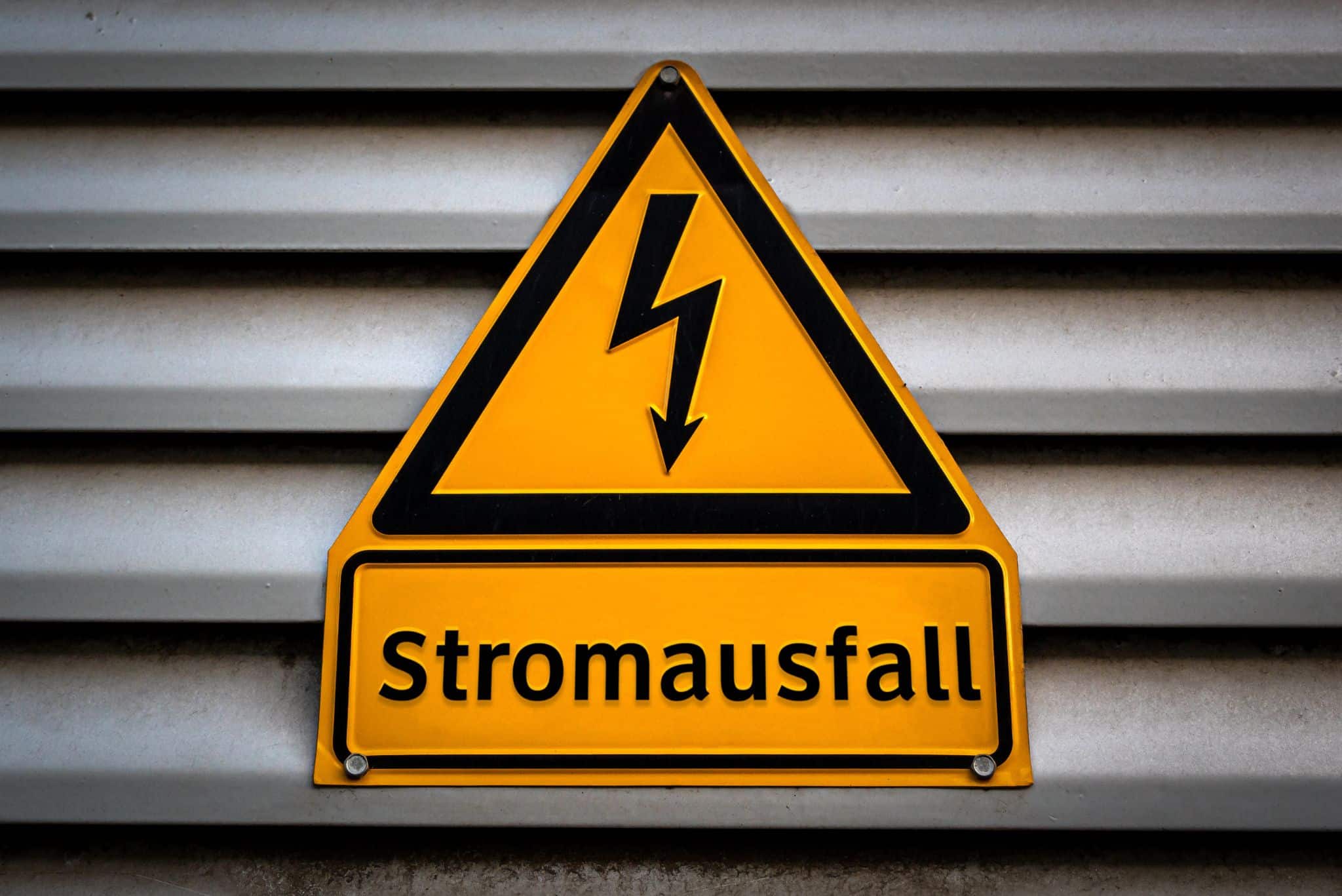 Warnschild Stromausfall