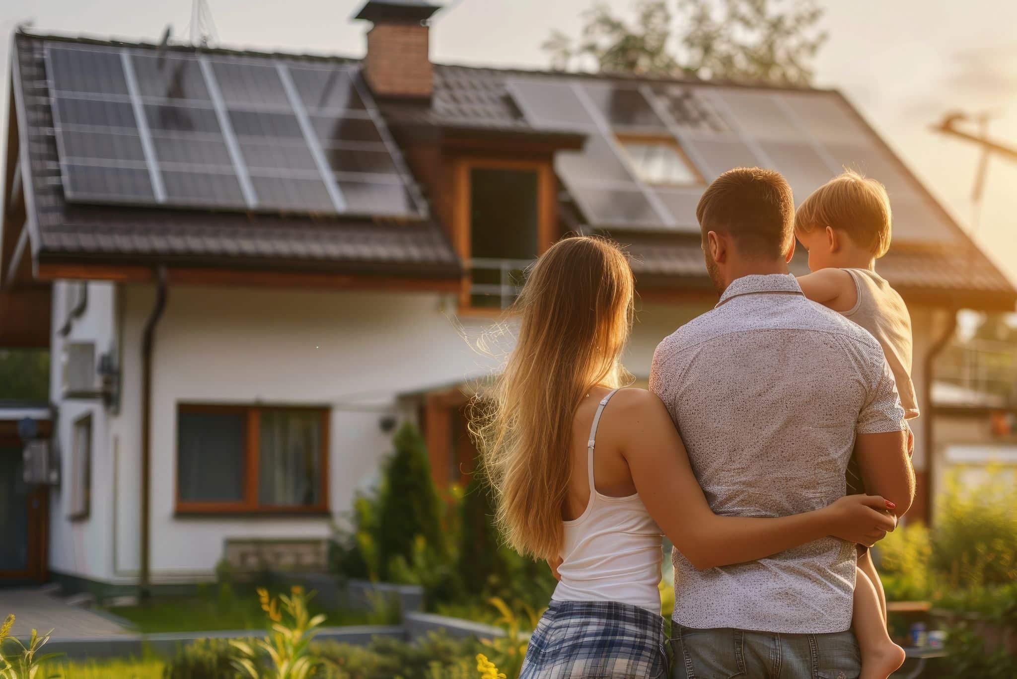 Familie, die von Förderung Photovoltaik 2025 profitiert